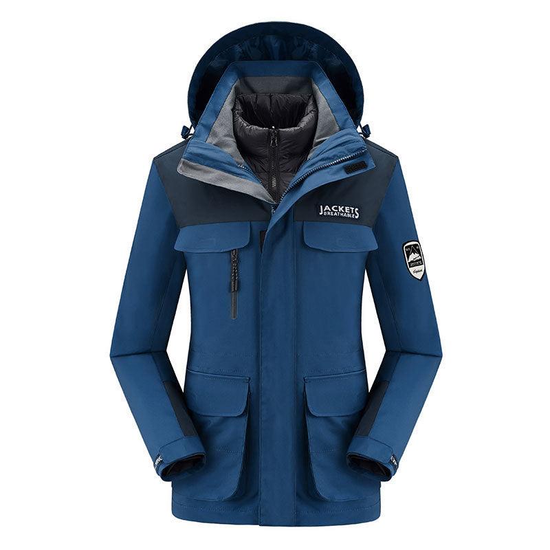 Women's Fashion Winter Down Jacket Liner Outdoor Three - in - one Shell Jacket - Amazitshop