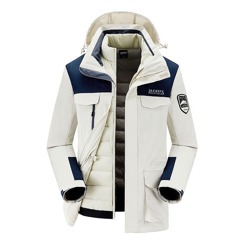 Women's Fashion Winter Down Jacket Liner Outdoor Three - in - one Shell Jacket - Amazitshop