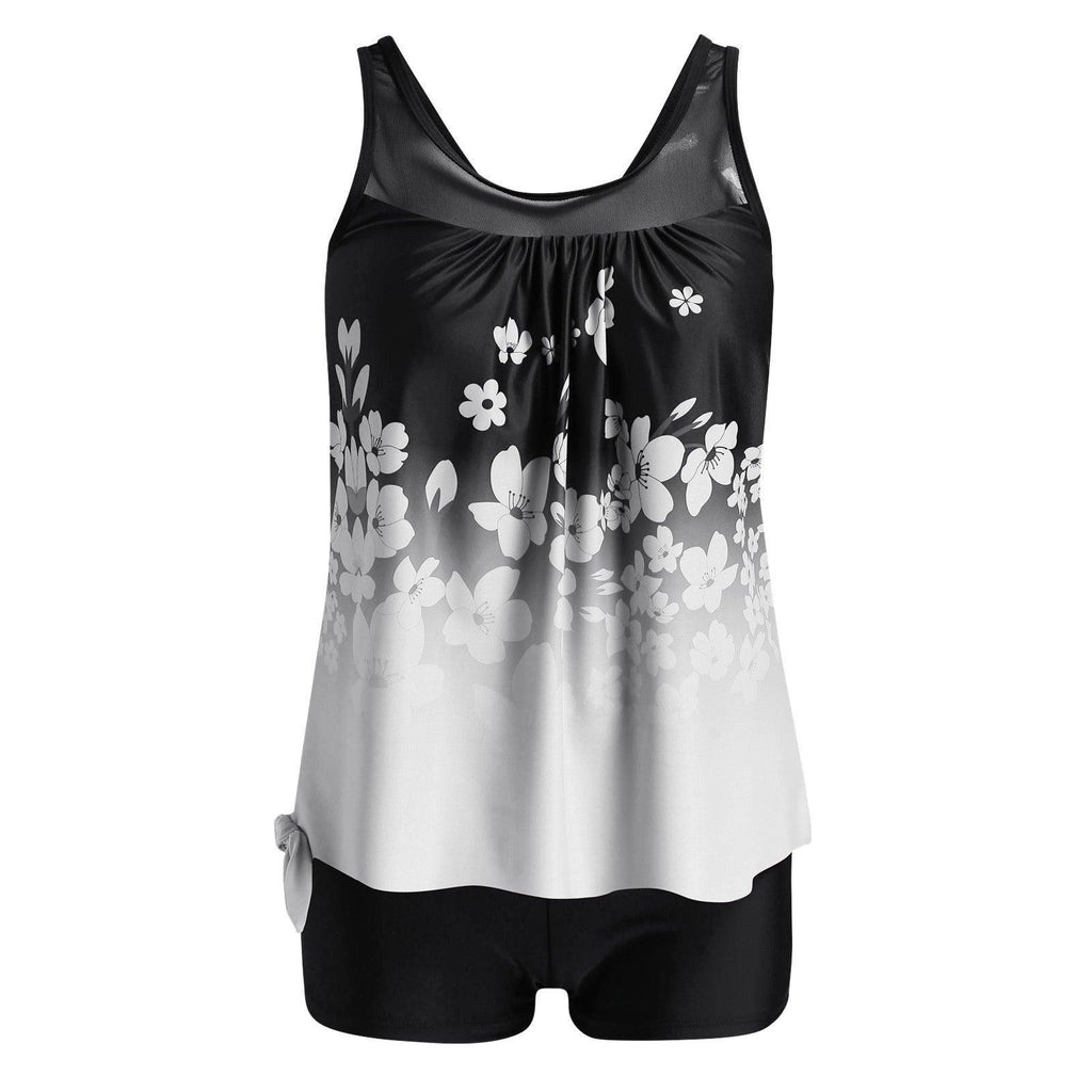 Women's Gradient Print High Waist Tankini Skirt - Amazitshop