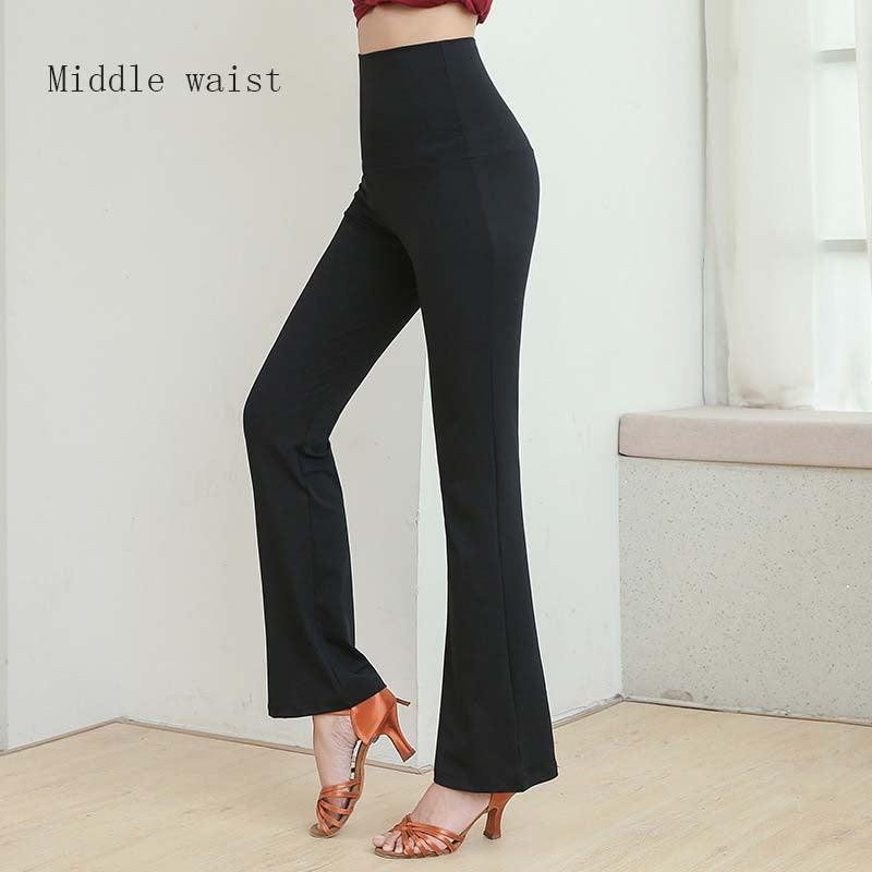Women's Latin Trousers Micro - Flare Straight - Leg Yoga Pants - Amazitshop