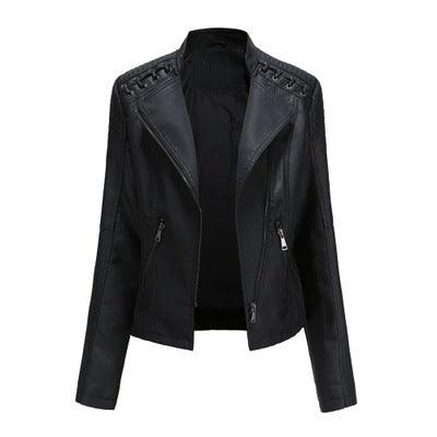Women's Leather Jackets Women's Short Jackets Slim Thin Leather Jackets Ladies Motorcycle Suits - Amazitshop