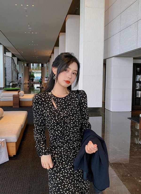 Women's Long Sleeve Split Dress - Amazitshop