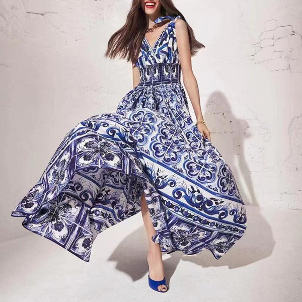 Women's Long Vacation Style Dress - Amazitshop