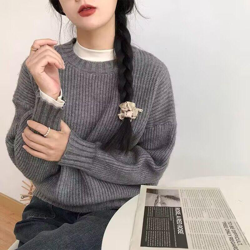 Women's Loose Outer Wear Thick Short Sweater Top - Amazitshop