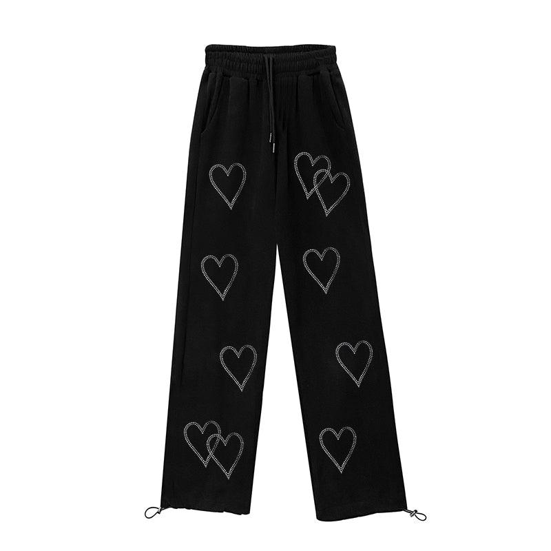 Women's Loose Summer Love High Waist Drawstring Sweatpants - Amazitshop