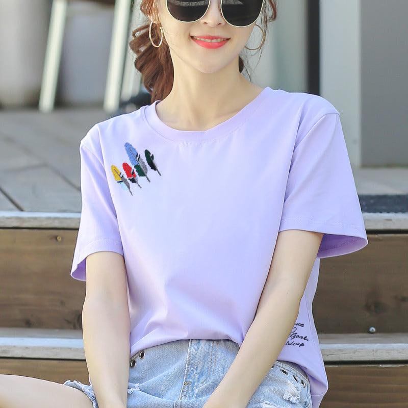 Women's loose t-shirts cotton student shirts - Amazitshop