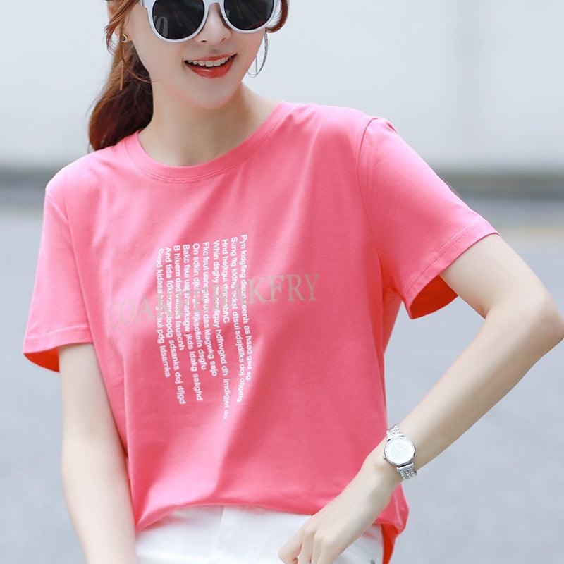 Women's loose t-shirts cotton student shirts - Amazitshop
