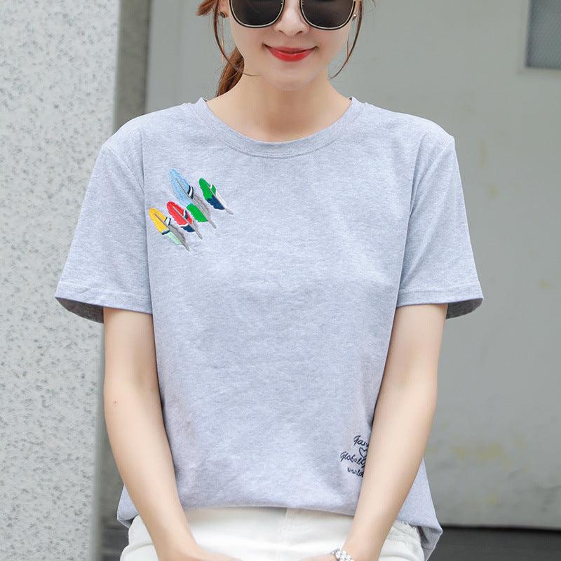 Women's loose t-shirts cotton student shirts - Amazitshop