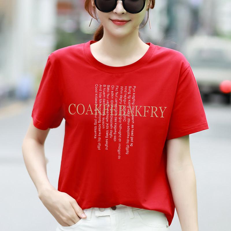 Women's loose t-shirts cotton student shirts - Amazitshop