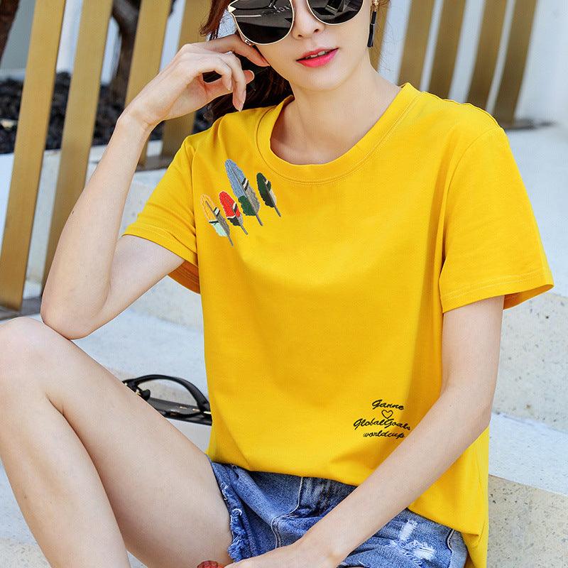 Women's loose t-shirts cotton student shirts - Amazitshop