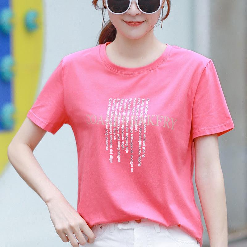 Women's loose t-shirts cotton student shirts - Amazitshop