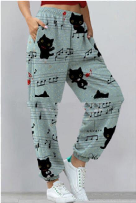 Women's New Casual Sports All - Match Printed Sweater Pants And Trousers - Amazitshop