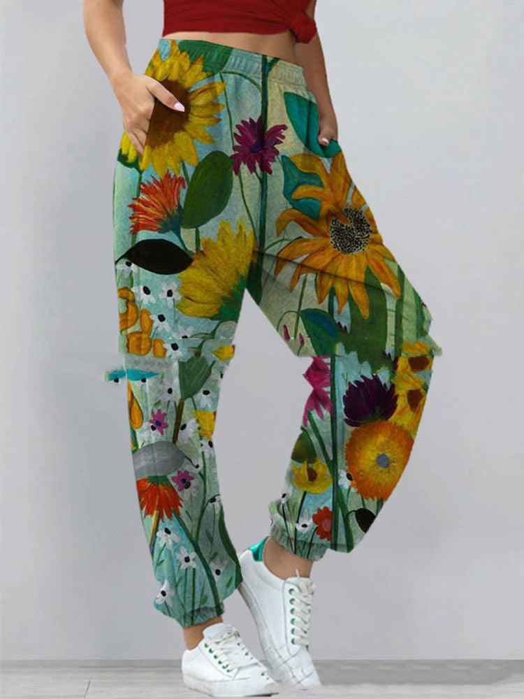 Women's New Casual Sports All - Match Printed Sweater Pants And Trousers - Amazitshop