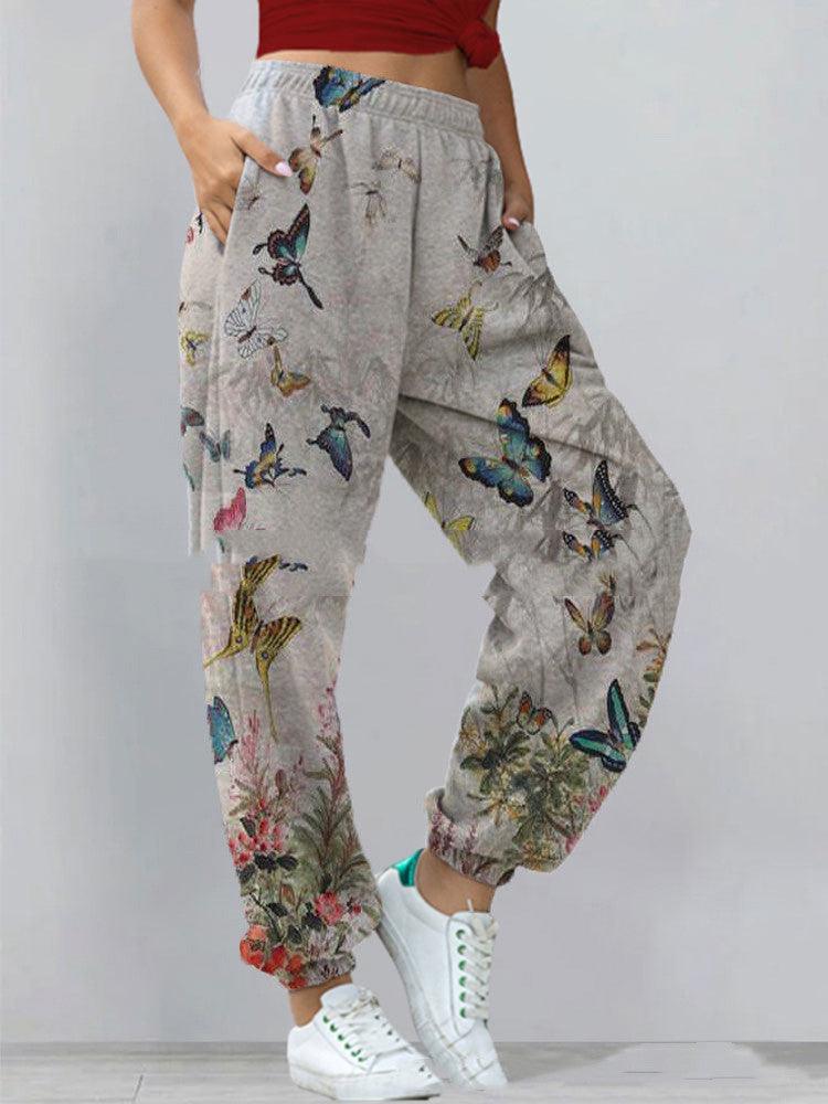 Women's New Casual Sports All - Match Printed Sweater Pants And Trousers - Amazitshop