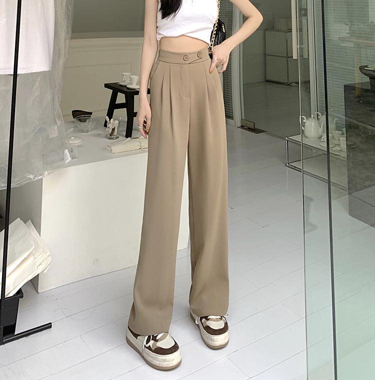 Women's New High Waist Loose Drape Suit Wide Leg Pants - Amazitshop