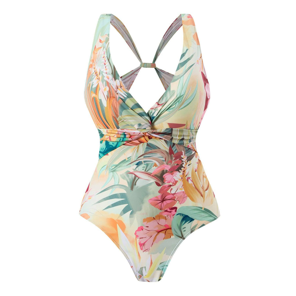 Women's One - piece Swimsuit Halter Bikini Printed - Amazitshop