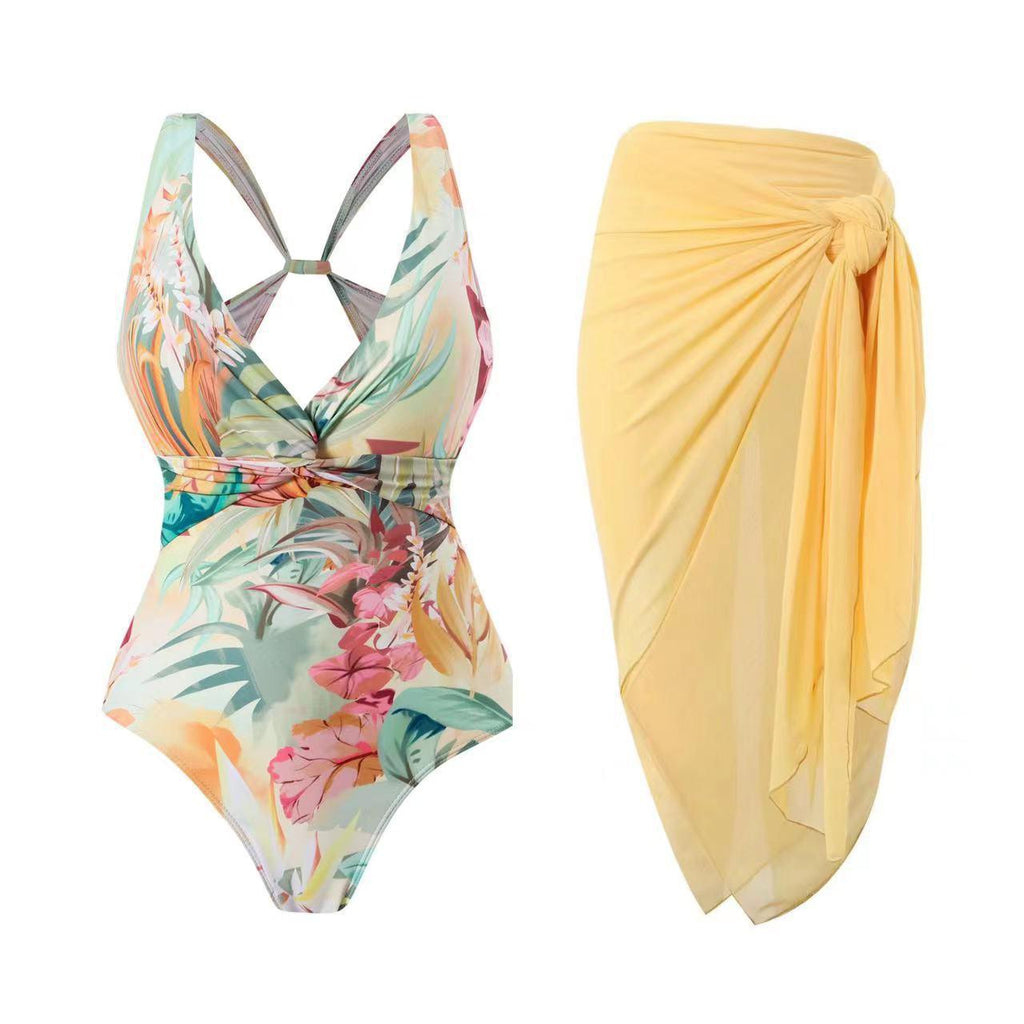 Women's One - piece Swimsuit Halter Bikini Printed - Amazitshop