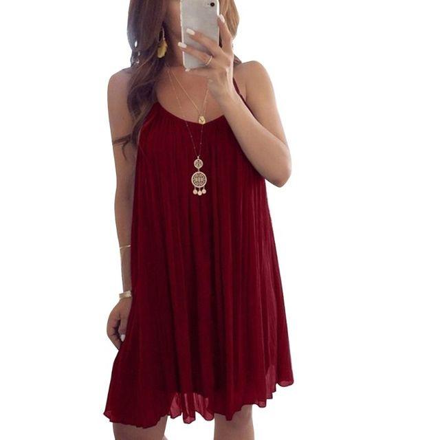 Womens Plus Size Chiffon Vest Mini Dress - Amazitshop