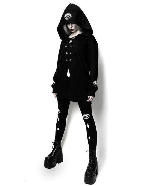 Women's Punk Print Long Sleeve Loose Sweatshirt - Amazitshop