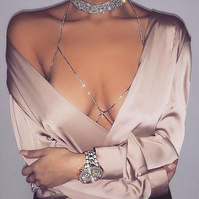 Women's Rhinestone Body Jewelry Necklace - Amazitshop