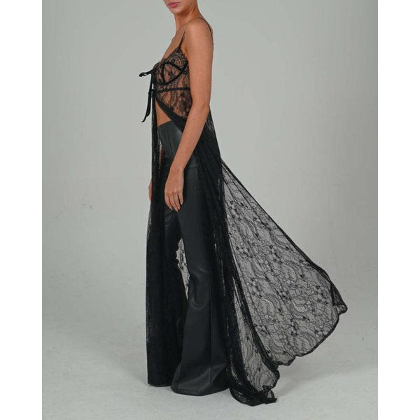 Women's See - through Lace Cutout Sling Nightdress - Amazitshop