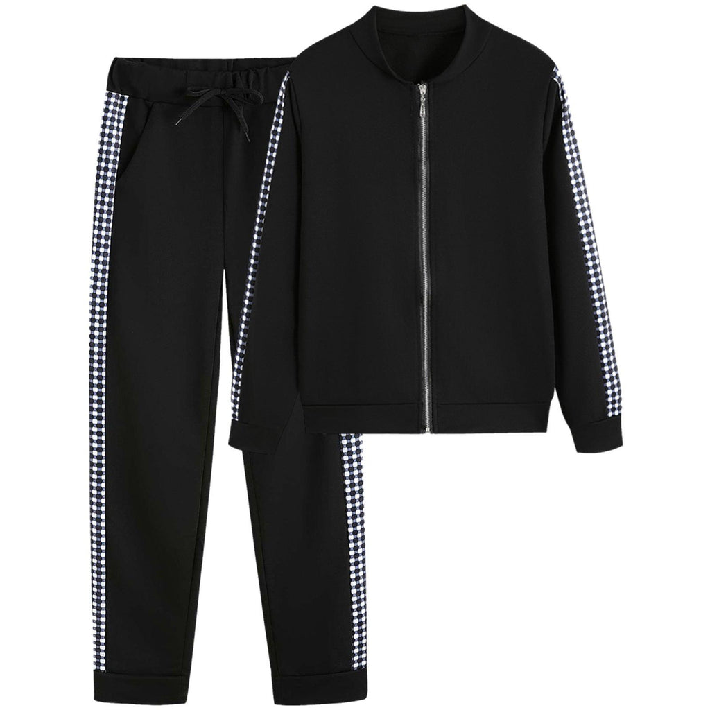 Women's Set Tracksuit Long Sleeve Sportswear ZIp Sweatshirt Pants Suit Two Piece Set Outfits - Amazitshop