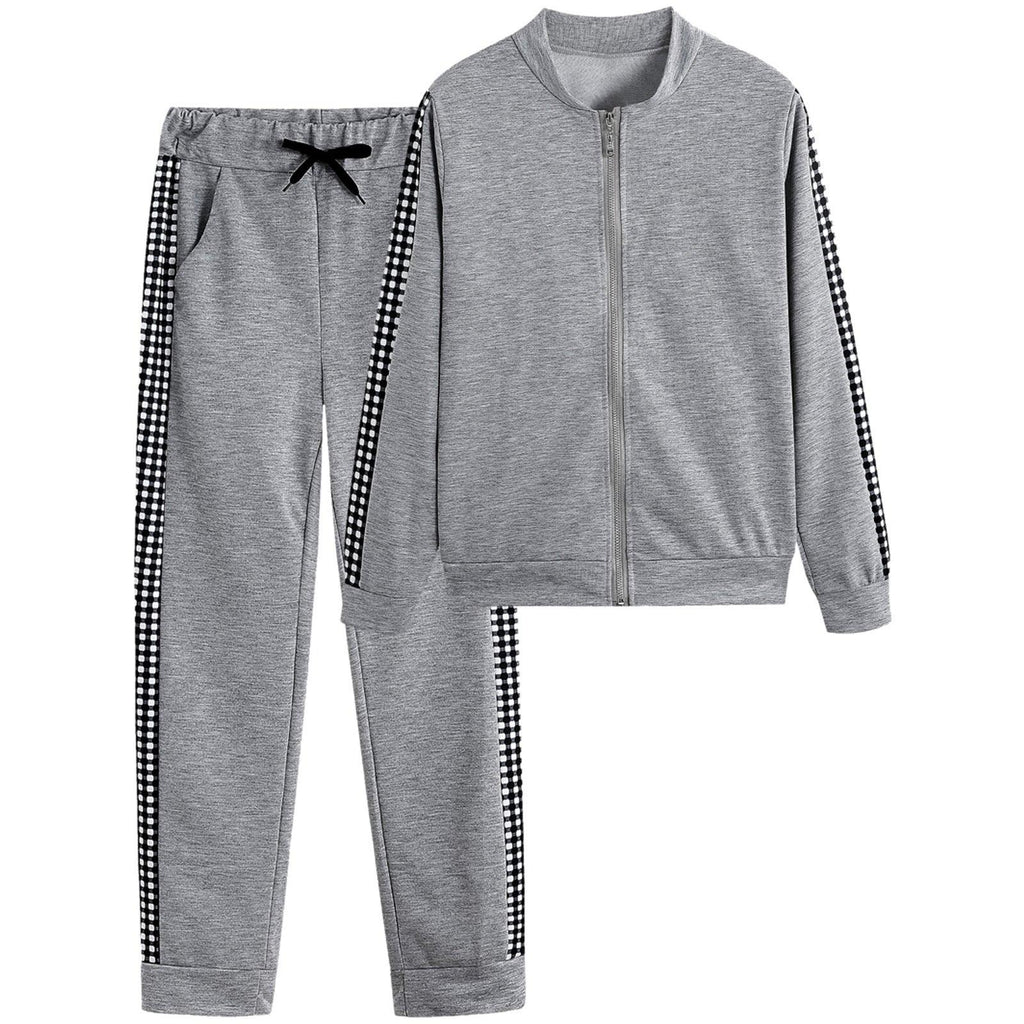 Women's Set Tracksuit Long Sleeve Sportswear ZIp Sweatshirt Pants Suit Two Piece Set Outfits - Amazitshop