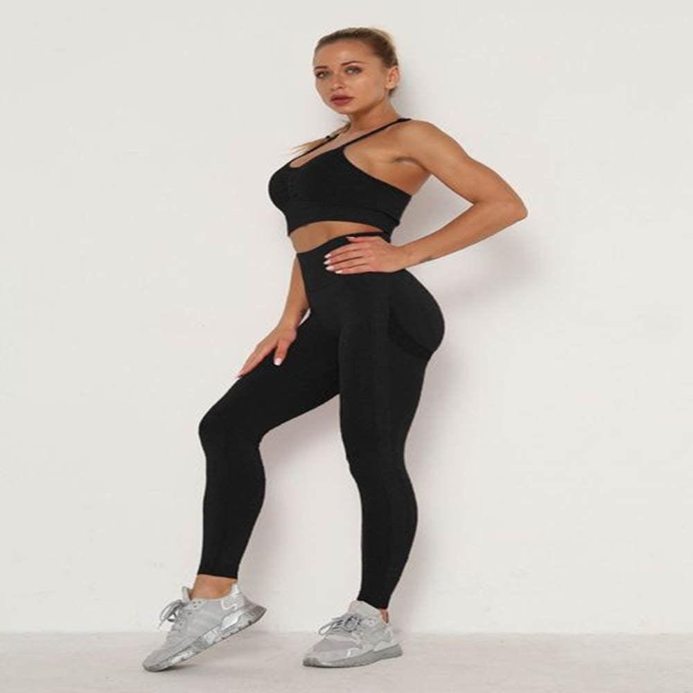 Women's Sets Skinny Tracksuit Breathable Bra Long Sleeve Top - Amazitshop