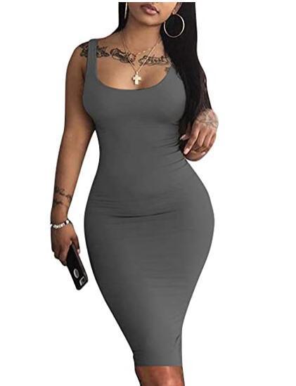Womens Sexy Bodycon Tank Dress Sleeveless - Amazitshop