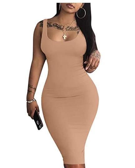 Womens Sexy Bodycon Tank Dress Sleeveless - Amazitshop