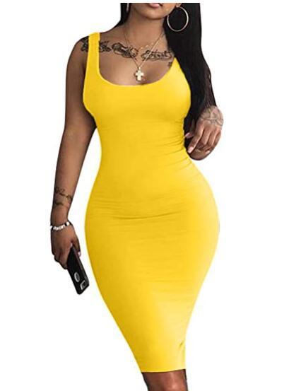 Womens Sexy Bodycon Tank Dress Sleeveless - Amazitshop