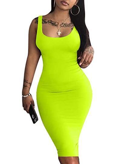 Womens Sexy Bodycon Tank Dress Sleeveless - Amazitshop