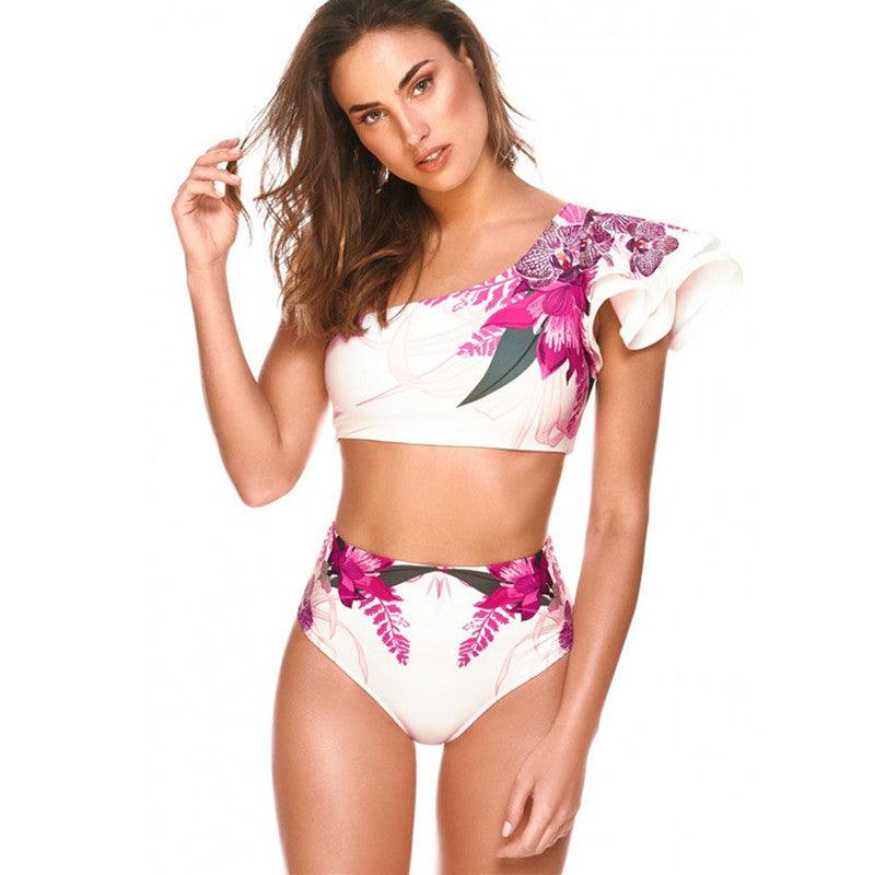 Women's Sexy Two - piece Swimwear Floral Print Swimsuit Bikini Swimming Beachwear Bikinis - Amazitshop
