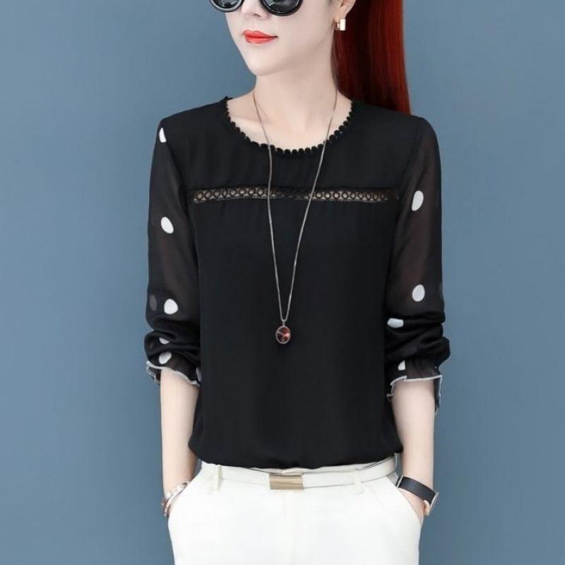 Women's Shirts Chiffon Bottoming Shirts - Amazitshop