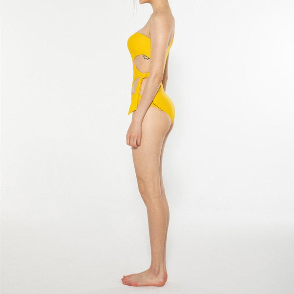 Women's Side Tie Fashion Design Vacation Swimsuit - Amazitshop