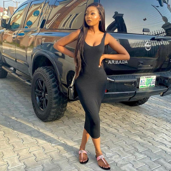 Women's Sleeveless Dress One - step Skirt - Amazitshop