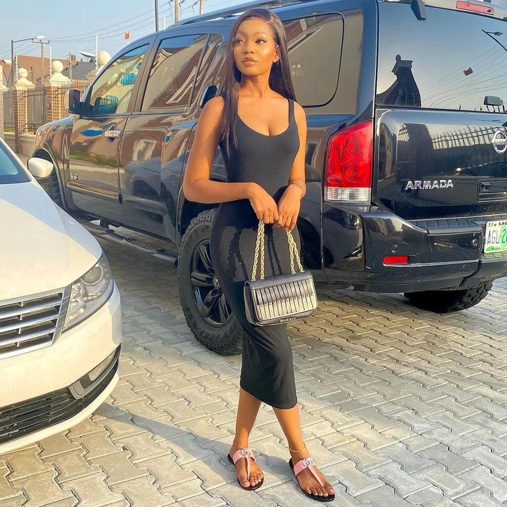 Women's Sleeveless Dress One - step Skirt - Amazitshop