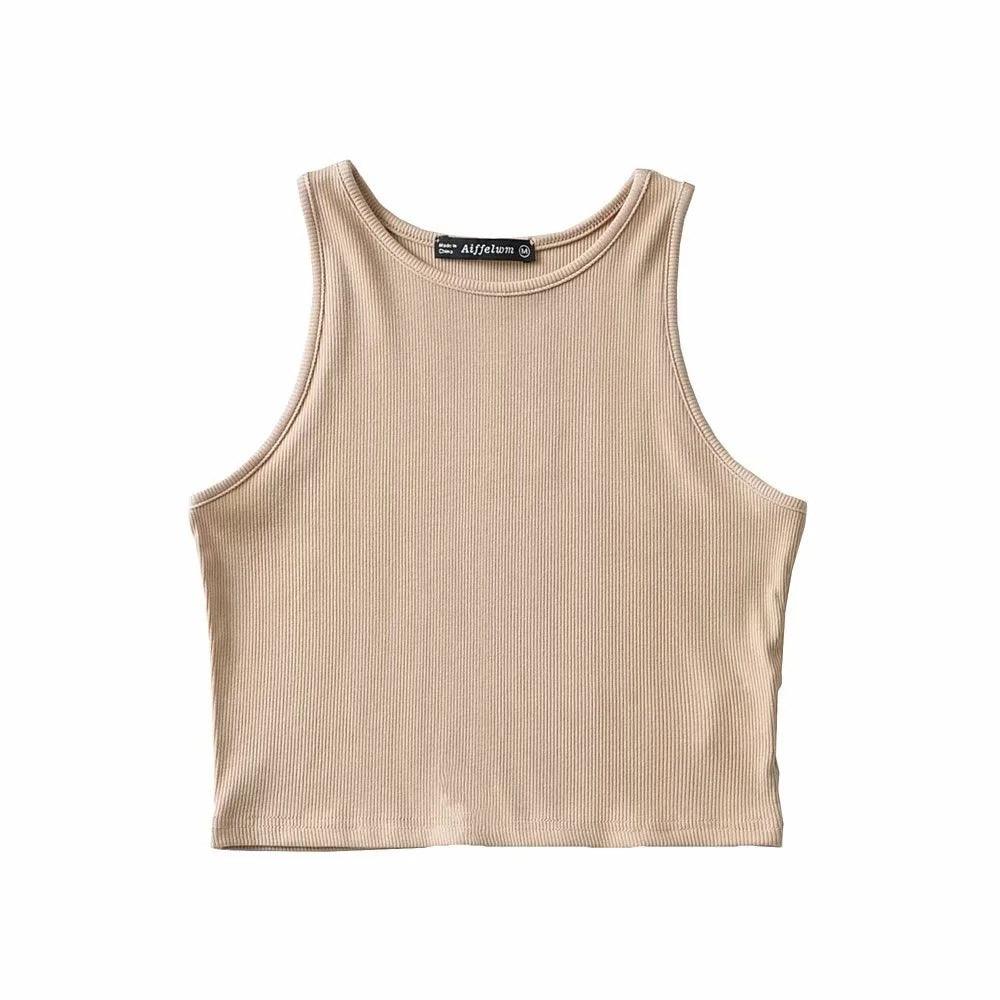 Women's Solid Color Fitness Sports Jersey Tank Top - Amazitshop