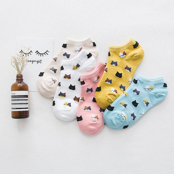 Women's Solid Color Socks Low Cut Shallow Mouth Leisure Boat Socks - Amazitshop