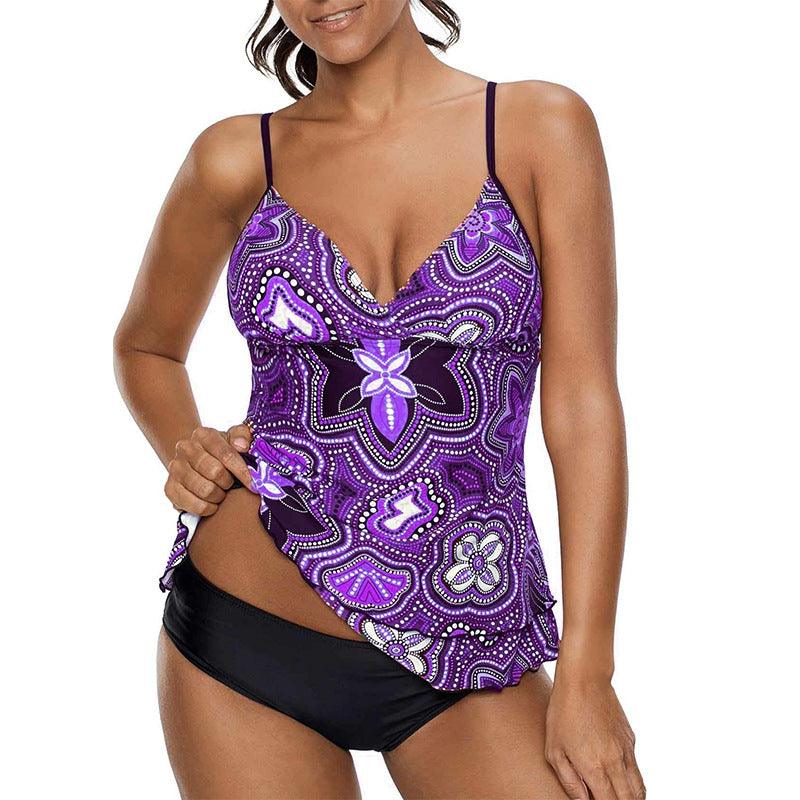 Women's Split Swimsuit Conservative Tankini - Amazitshop