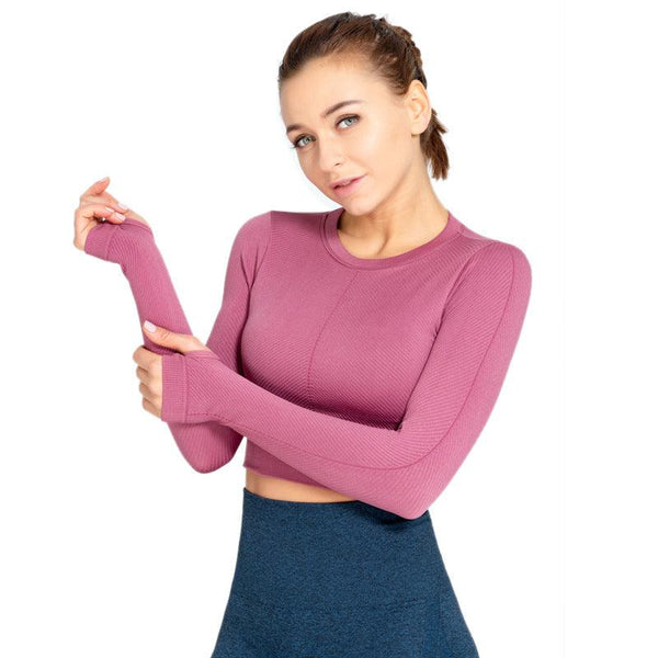 Women's sports yoga tops long sleeves - Amazitshop