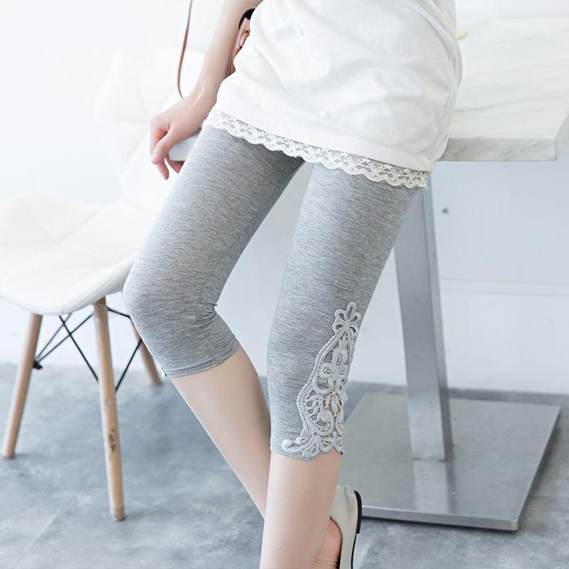 Women's Stretch Slim Fit Slim Hollow Lace Leggings - Amazitshop