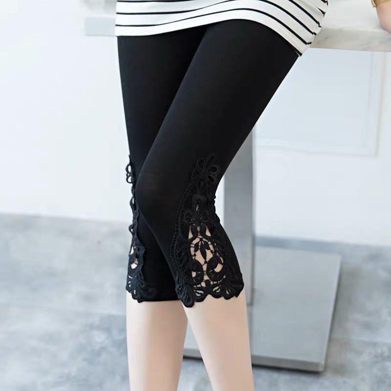 Women's Stretch Slim Fit Slim Hollow Lace Leggings - Amazitshop