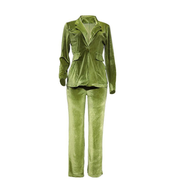Women's Suits Coat Wide Leg Pants Suit - Amazitshop