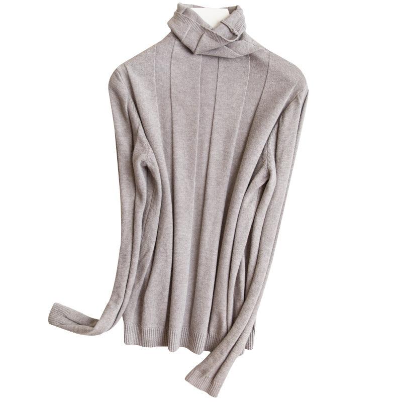 Women's Sweaters Solid Color Turtleneck Pullover Sweater - Amazitshop