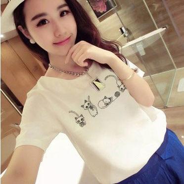 Women's t-shirt printing letters short - sleeved t-shirt women - Amazitshop