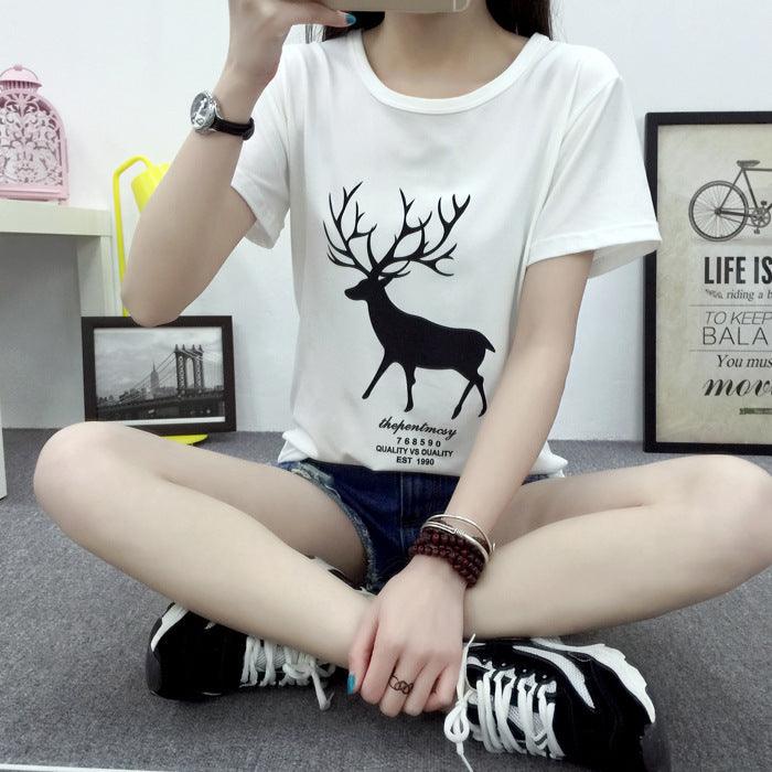 Women's t-shirt printing letters short - sleeved t-shirt women - Amazitshop