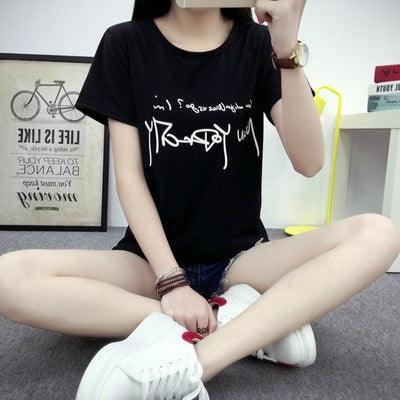 Women's t-shirt printing letters short - sleeved t-shirt women - Amazitshop