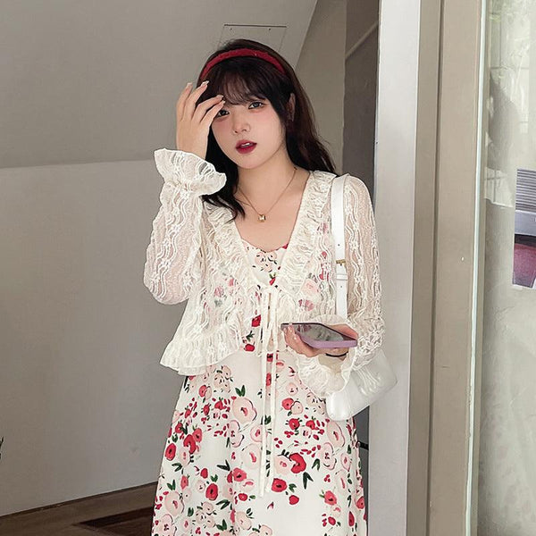 Women's Temperament Knee - length Floral Dresses - Amazitshop