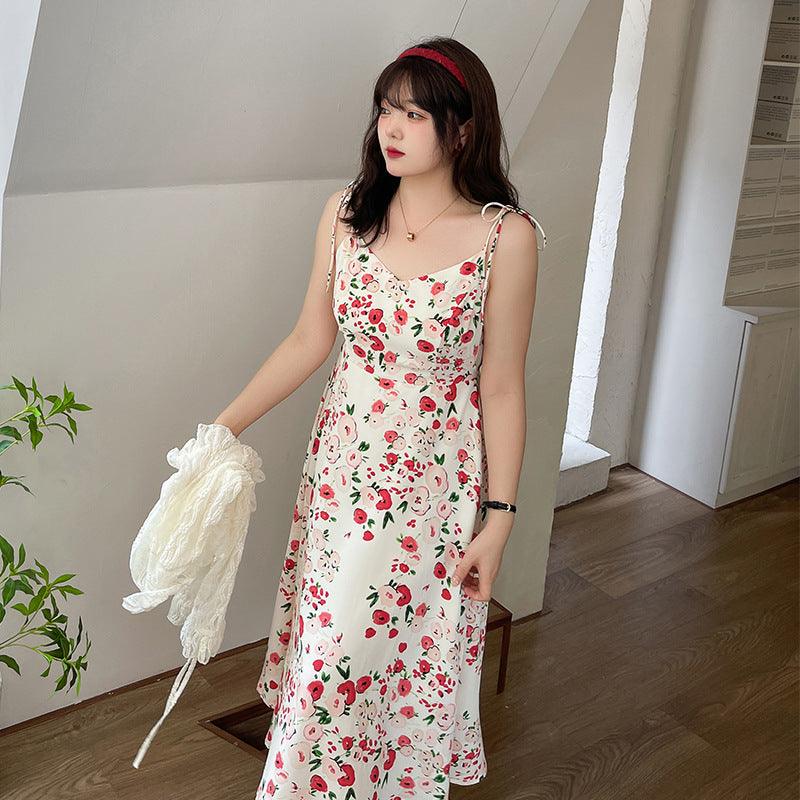 Women's Temperament Knee - length Floral Dresses - Amazitshop